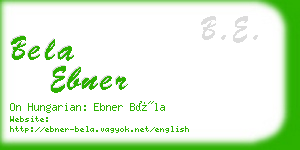 bela ebner business card